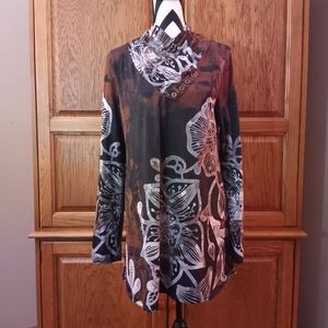 Azalea Brown and Black Patteren Tunic